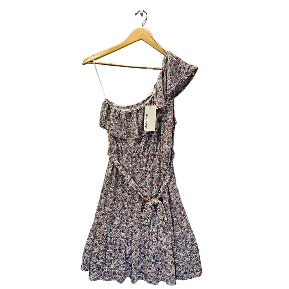 NWT Heatherly Floral Asymmetrical One-Shoulder Dress Womens Size Large